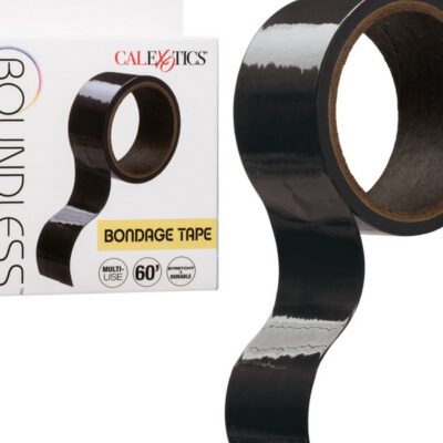 Boundless bondage tape roll in black for BDSM restraint play