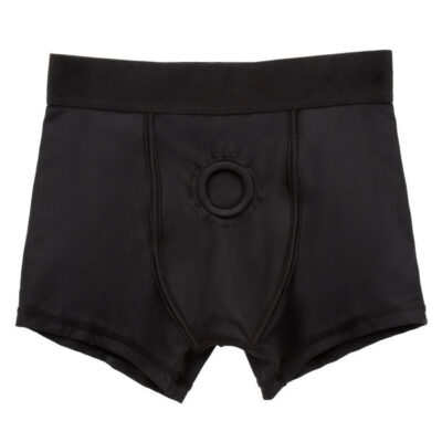 Boundless Boxer Brief S M Black Boxer Brief Harness by CalExotics