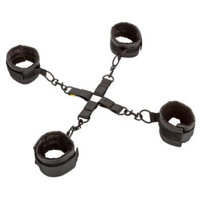 Boundless Hog Tie by CalExotics — four-point bondage restraint with padded cuffs and vegan-leather exterior