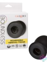 Boundless rechargeable vibrating stroker in black liquid silicone by California Exotic Novelties