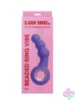 Beaded Ring Vibe vibrating anal beads in blue and purple by Luv Inc