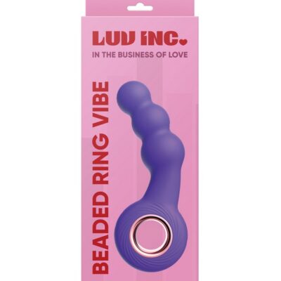 Beaded Ring Vibe vibrating anal beads in blue and purple by Luv Inc