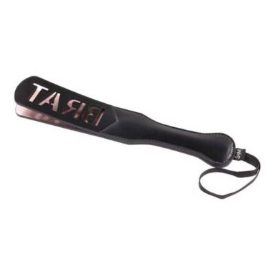 Brat Paddle Black Rose Gold by Sportsheets — faux leather spanking paddle with wrist loop