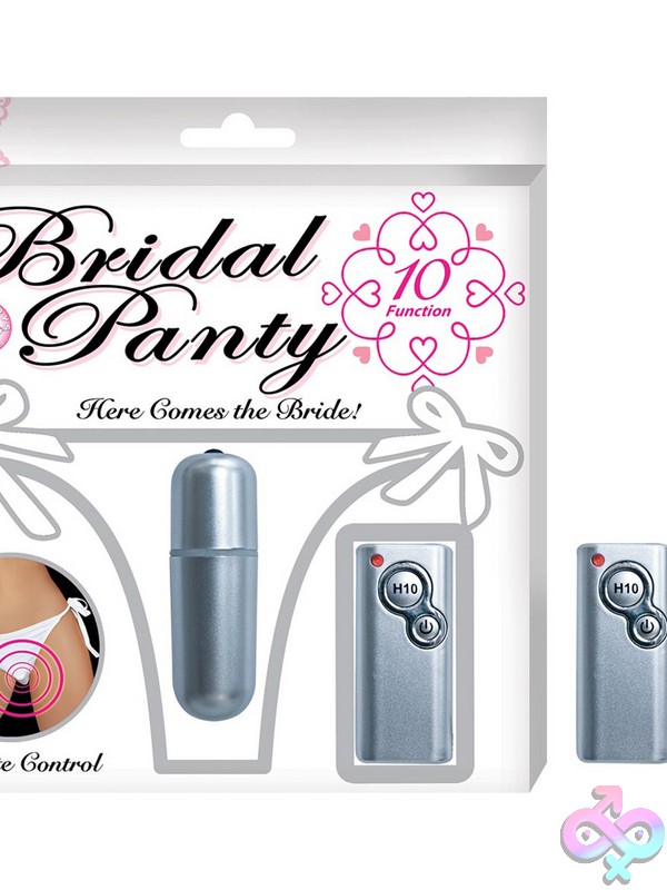 Discreet-Toys-Bridal-Panty-White-Nu-Nw2830 White Cotton Vibrating Panty With Remote Control Bullet By Nasstoys