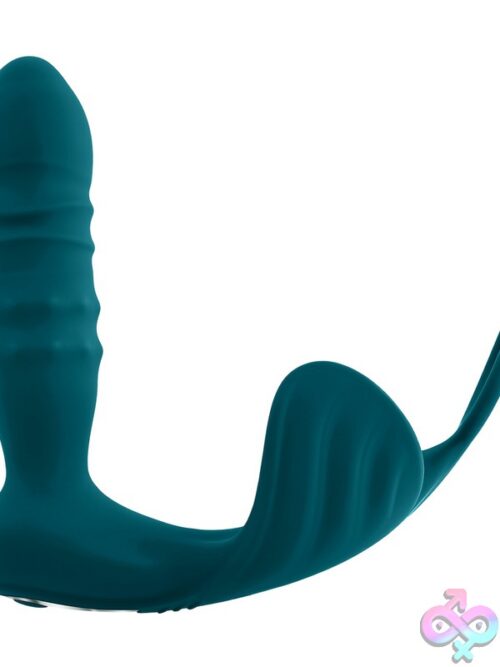 Bring It On Thrusting Butt Plug &Amp; Vibrating Cock Ring Set – Blue - Image 3