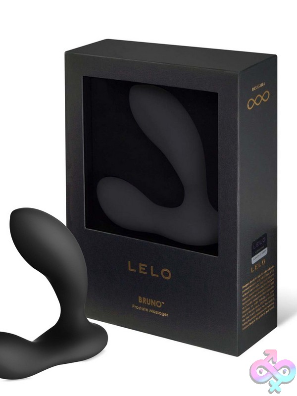 Discreet-Toys-Bruno-Black-Nu-Lelo2456 Ergonomic Black Silicone Prostate Massager With Dual-Arm Design By Lelo