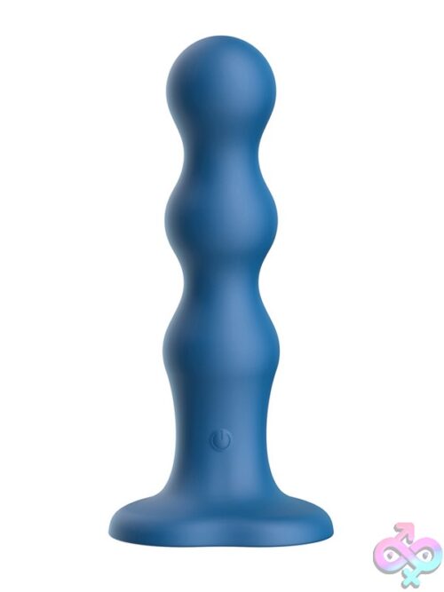 Beaded Strap-On Vibrator Blue By Luv Inc - Image 2