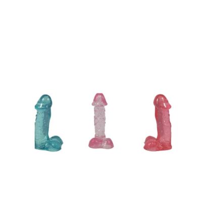 30-piece assorted glitter cocks bulk bag in pink tones by Si Novelties
