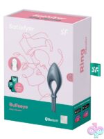Adjustable vibrating silicone cock ring in dark blue by Satisfyer