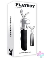 Silver travel rabbit vibrator with ombré chrome twist-lock case by Playboy Pleasure