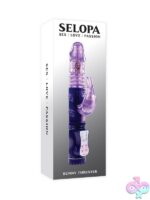 Purple thrusting rabbit vibrator with rotating beads and dual bunny ears by Selopa