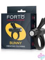 Bunny vibrating cock ring in black silicone by Forto
