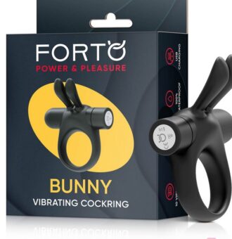 Bunny Vibrating Cock Ring In Black Silicone By Forto