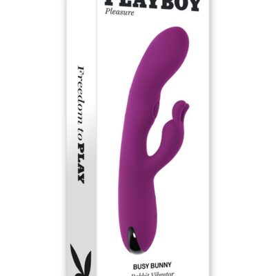 Busy Bunny G-spot tapping rabbit vibrator in purple silicone by Playboy Pleasure