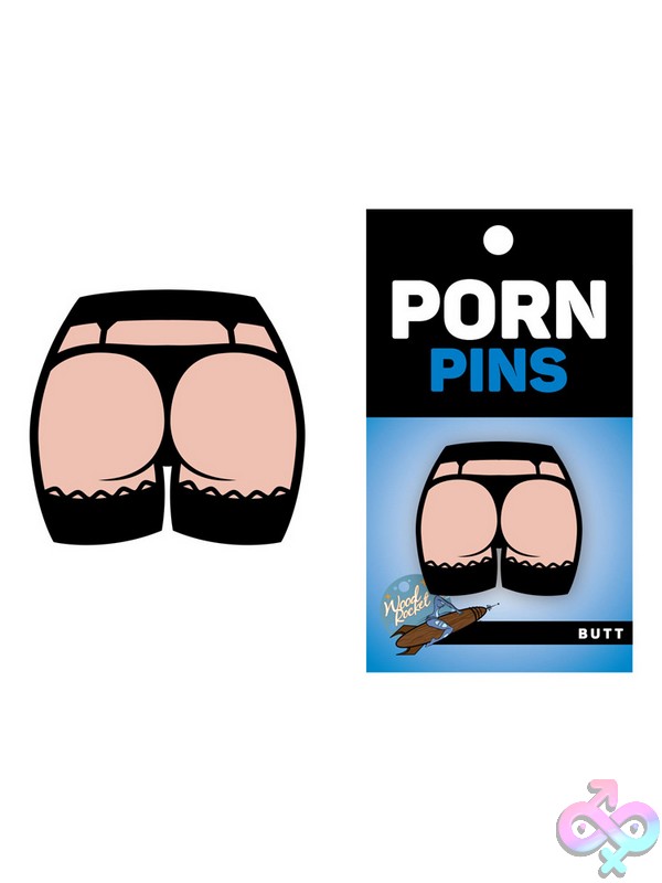 Discreet-Toys-Butt-Pin-Nu-Ept-017 Cheeky Beige Soft Enamel Butt Lapel Pin In Metal By Wood Rocket