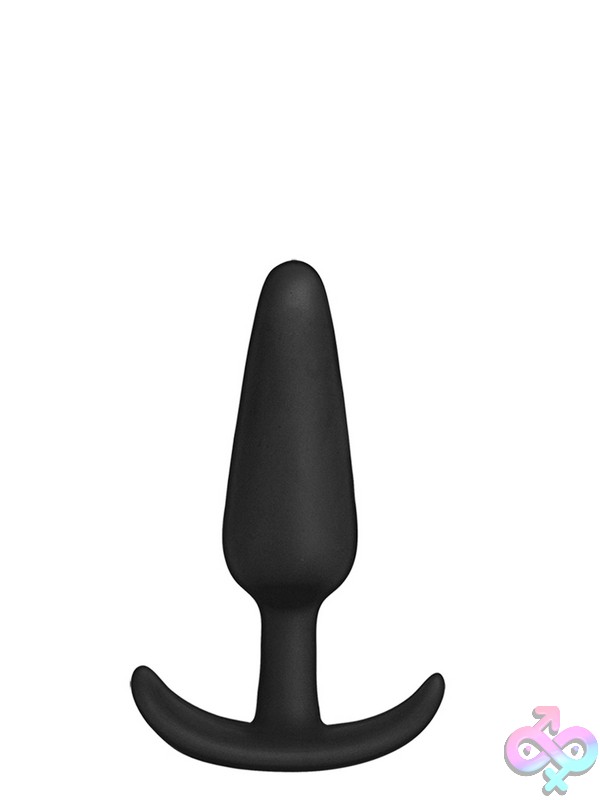 Discreet-Toys-Butt-Plug-In-A-Bag-3-Black-Nu-Dj5003-02Bg Small Tapered Black Silicone Anal Plug With Flared Base By Doc Johnson