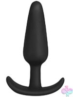 Tapered 5-inch anal plug in black by Doc Johnson with flat retrieval base