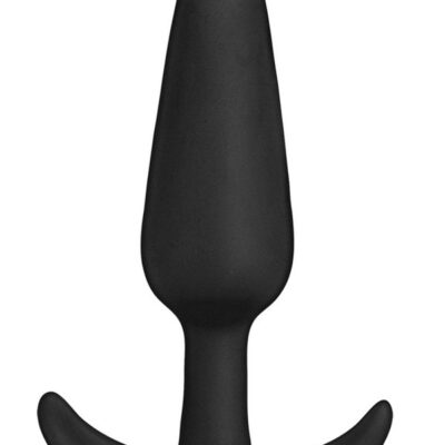 Tapered 5-inch anal plug in black by Doc Johnson with flat retrieval base