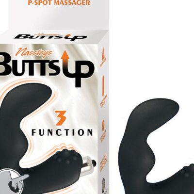 Butts Up P-Spot Massager with removable bullet in black and blue silicone