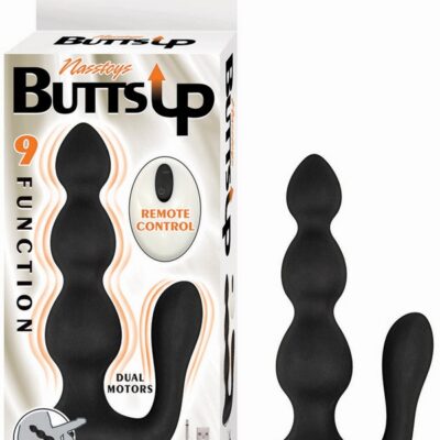 Butts Up prostate stimulator in black body-safe silicone with wireless remote by Nasstoys