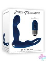 Flexible blue remote control prostate vibrator with ball ring by Zero Tolerance Toys