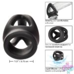 Alpha Liquid Silicone Dual Cage and Ring - Black Ring - Black - Image 10