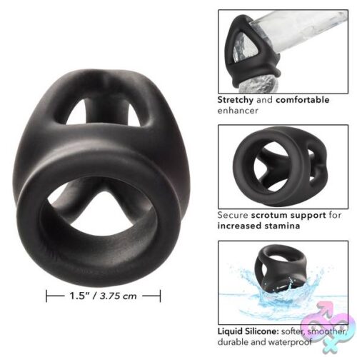 Alpha Liquid Silicone Dual Cage And Ring - Black Ring - Black - Image 10