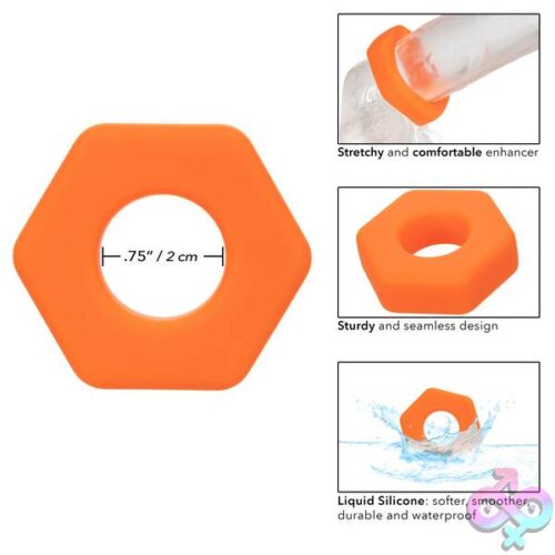Alpha Liquid Silicone Prolong Sexagon Ring - Orange - Image 6