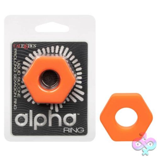 Alpha Liquid Silicone Prolong Sexagon Ring - Orange - Image 7