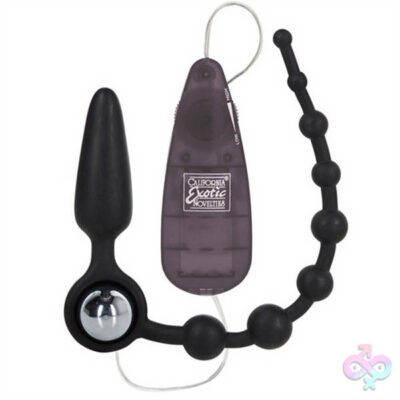 Booty Call Booty Double Dare Black vibrating anal beads by CalExotics
