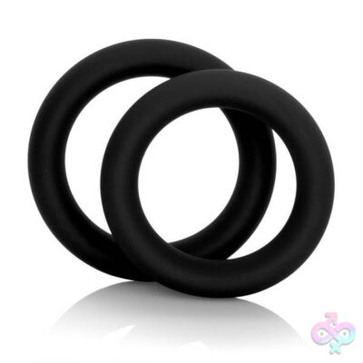 Colt Silicone Super Rings Black by CalExotics — two-piece phthalate-free silicone cock ring set