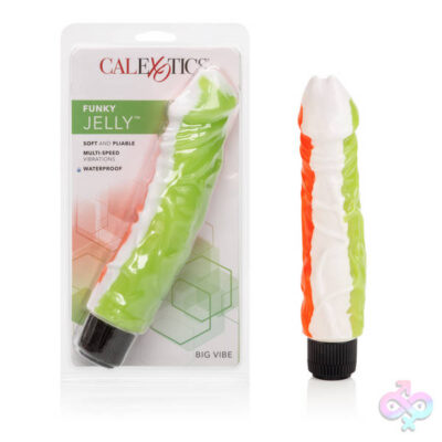 CalExotics Sex Toys - Funky Jelly Vibe 8 Inches - Orange/green