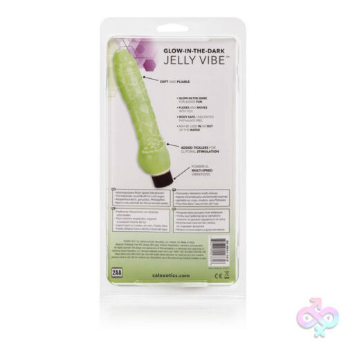 CalExotics Sex Toys - Glow-in-the-Dark Jelly Penis Vibe 7 Inches - Green
