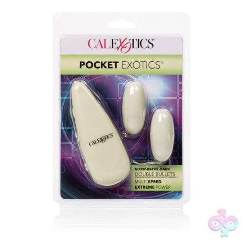 CalExotics Sex Toys - Glow-in-the-Dark Pocket Exotics Vibrating Glowing Double Bullets