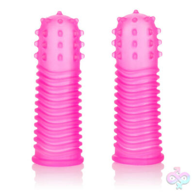Intimate Play Finger Tingler Pink 2-pack by CalExotics — ribbed vibrating finger sleeve vibrators