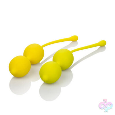 Kegel Training Set Lemon by CalExotics — yellow silicone kegel balls with 6 weighted exercisers