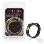CalExotics Sex Toys - Leather Black 3-Snap Ring
