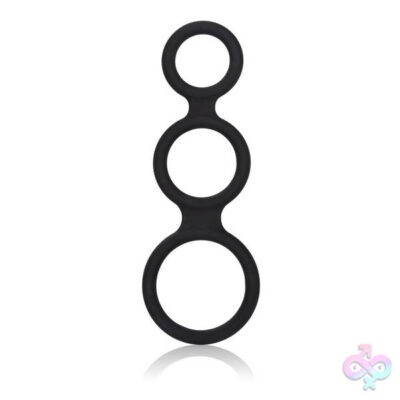 Maximizer Enhancer by CalExotics — black silicone triple cock ring set for stamina and sensation