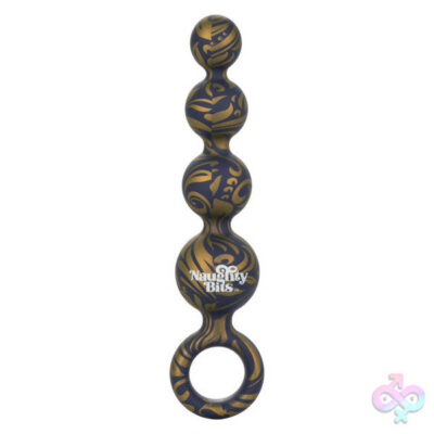Naughty Bits Butt Balls Silicone Booty Beads by CalExotics — graduated tapered beads with retrieval loop