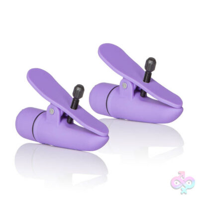 Nipple Play Nipplettes Purple Rechargeable Vibrating Clamps by CalExotics