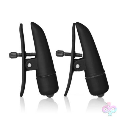 CalExotics Sex Toys - Nipple Play Nipplettes Vibrating Nipple  Clamps - Black