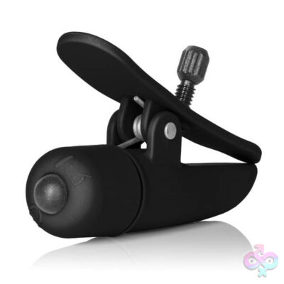 Nipple Play Nipplettes Vibrating Nipple Clamps Black Rechargeable by CalExotics