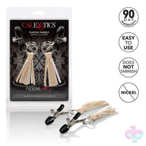 CalExotics Sex Toys - Nipple Play Playful Tassels Nipple Clamps - Gold