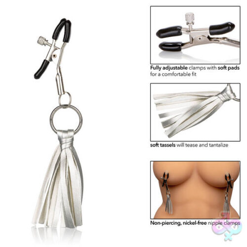CalExotics Sex Toys - Nipple Play Playful Tassels Nipple Clamps -  Silver