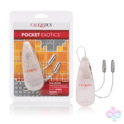 CalExotics Sex Toys - Pocket Exotics Dual Heated Whisper Bullets - Clear