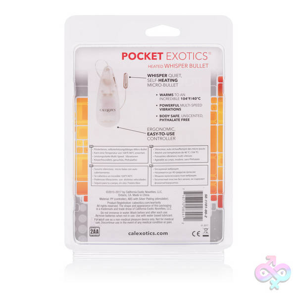 Pocket Exotics Heated Whisper Bullet - Clear CalExotics Sex Toys - Pocket Exotics Heated Whisper Bullet - Clear