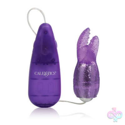 Pocket Exotics Snow Bunny bullet vibrator in purple by CalExotics with removable bunny sleeve
