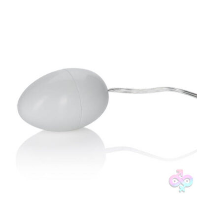Pocket Exotics Vibrating Ivory Egg compact wired bullet vibrator by CalExotics in white