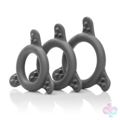 Pro Series Silicone Ring Set by CalExotics — gray phthalate-free graduated cock rings
