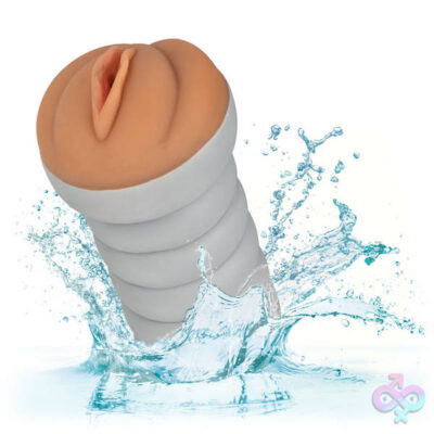Ribbed Gripper Tight Pussy Grip by CalExotics — gray textured sleeve masturbator